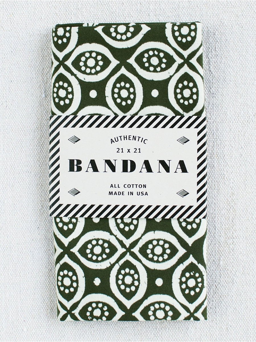 Eye Paisley Bandana - Olive