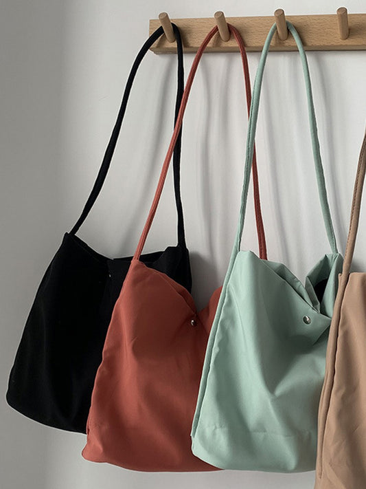 Canvas Shoulder Tote - Seafoam