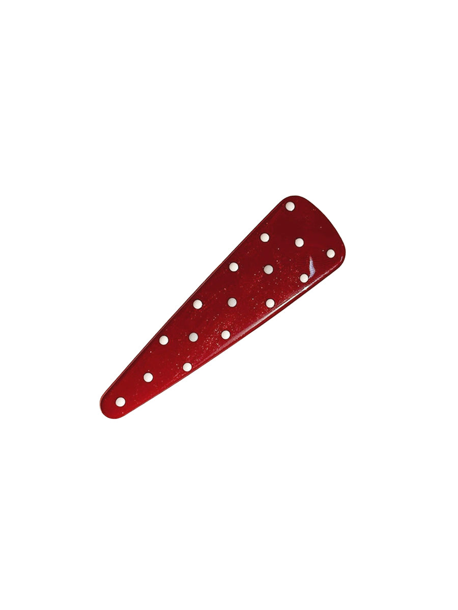 Polka Dot Hair Clip Set - Red