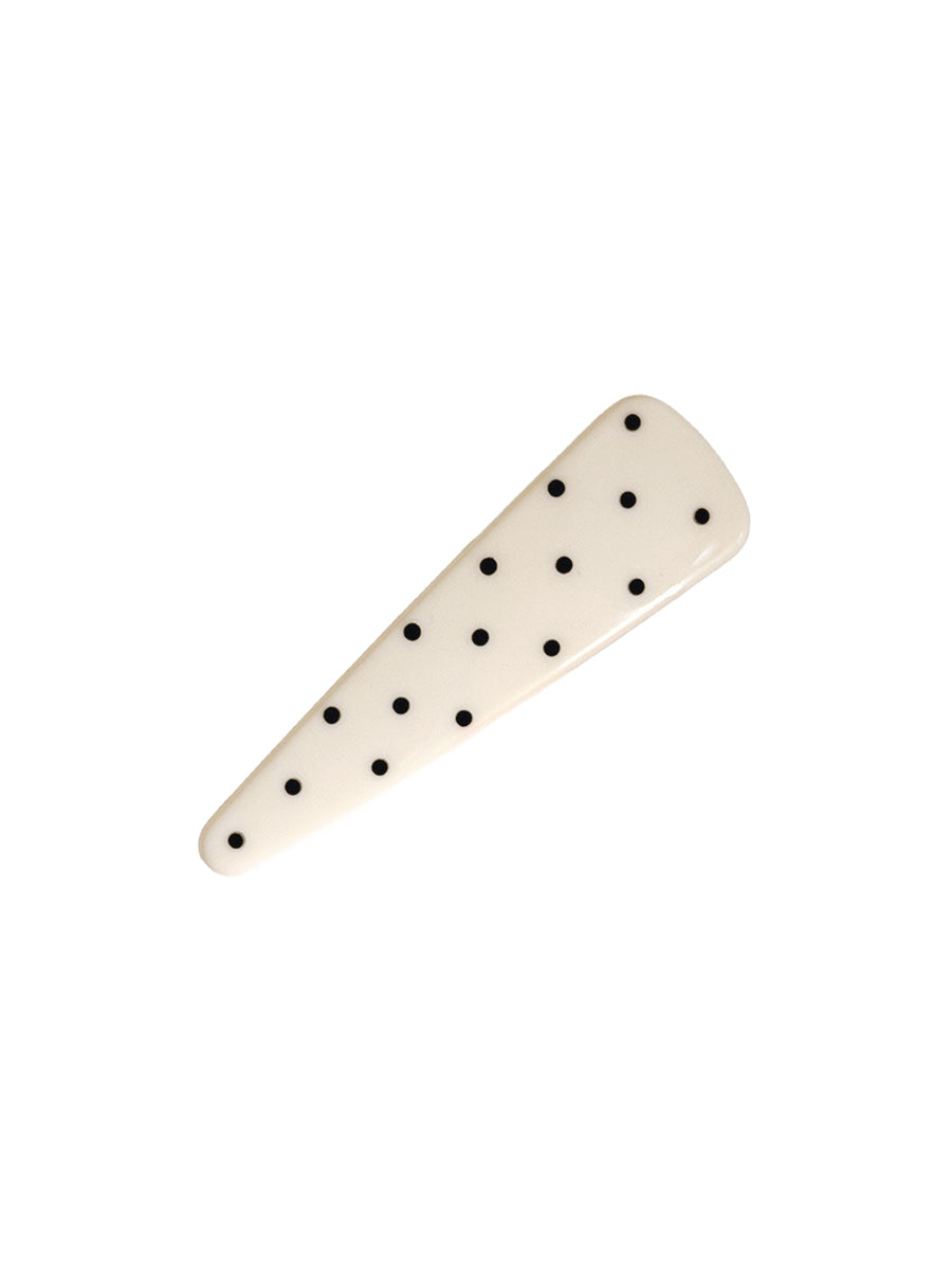 Polka Dot Hair Clip Set - White