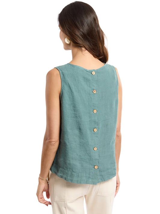 Linen Tank Top - Silver Pine