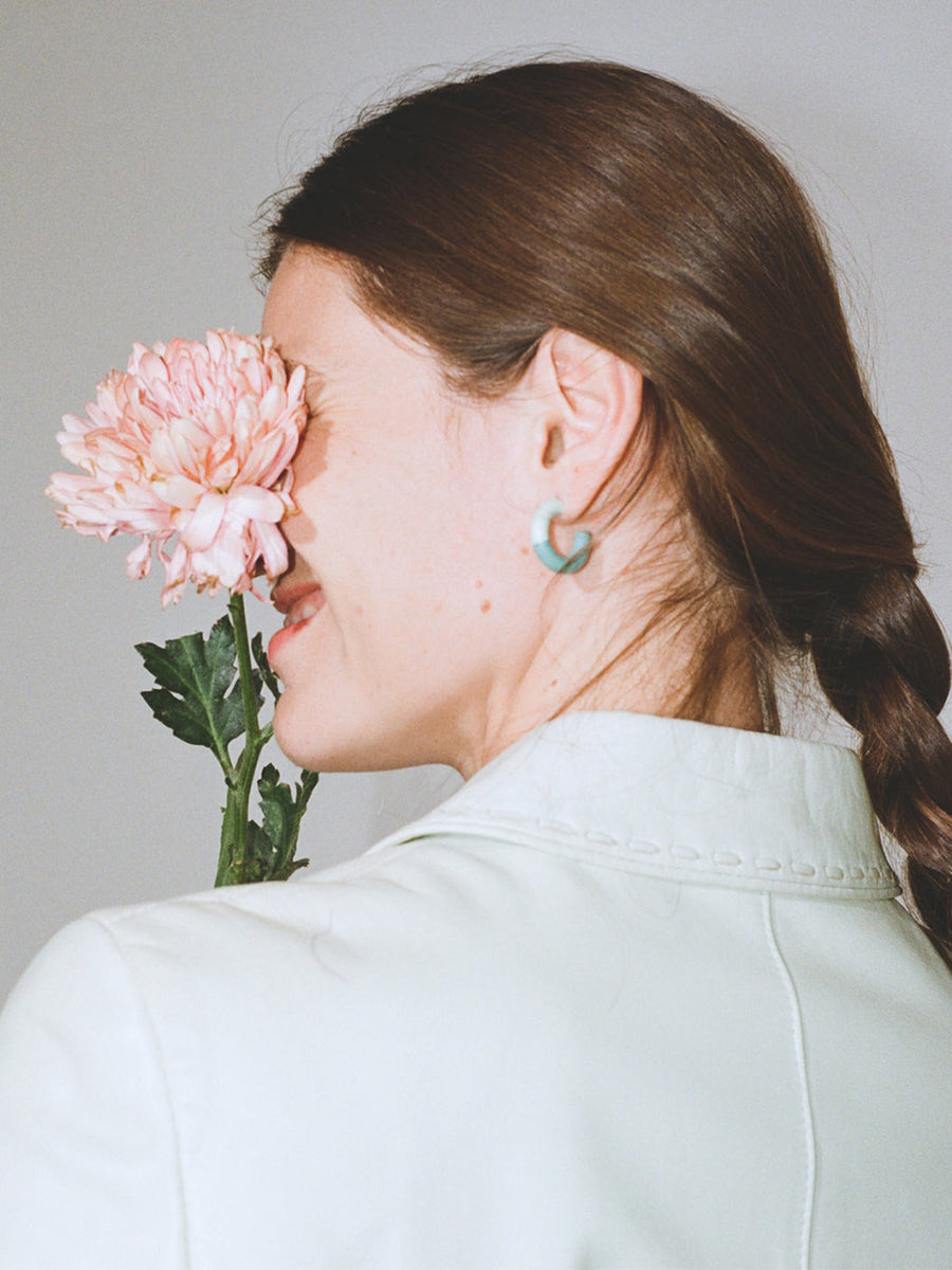 Mini Dip Hoop Earrings - Bluebonnet