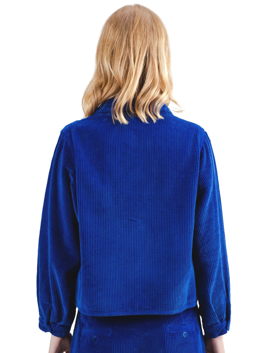 Corduroy Boxy Shirt - Blue