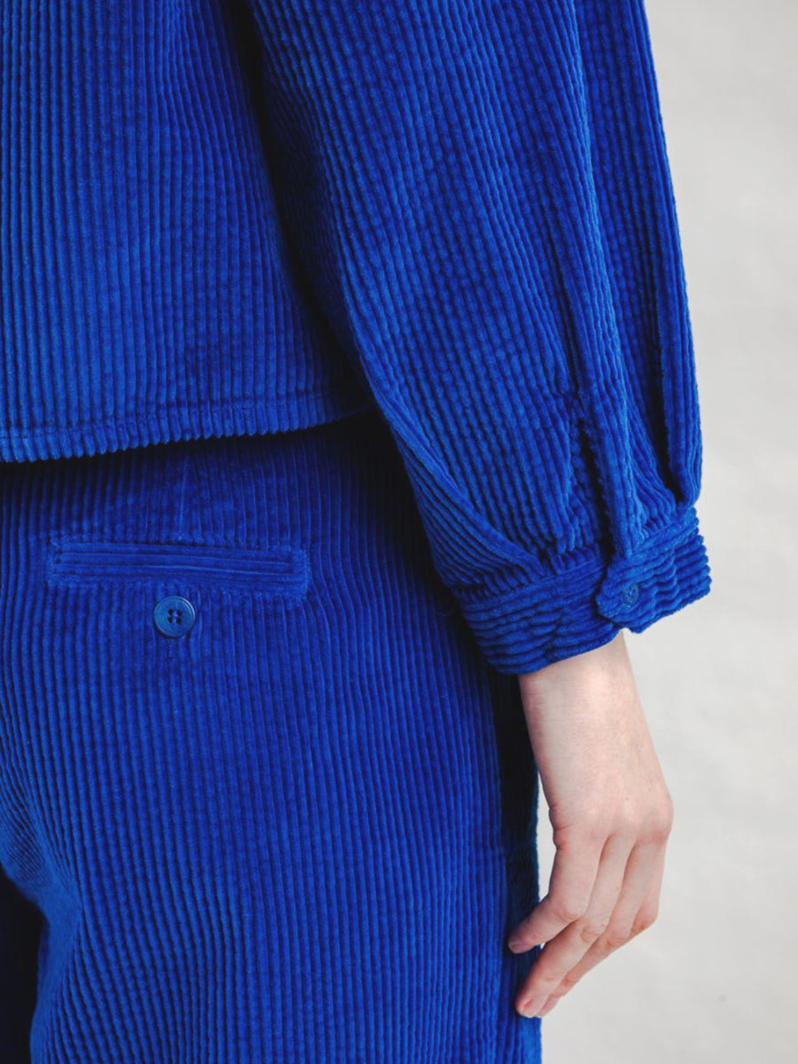 Corduroy Boxy Shirt - Blue