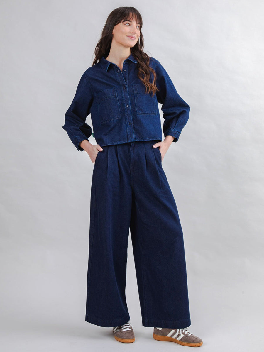 Raw Denim Boxy Shirt - Blue