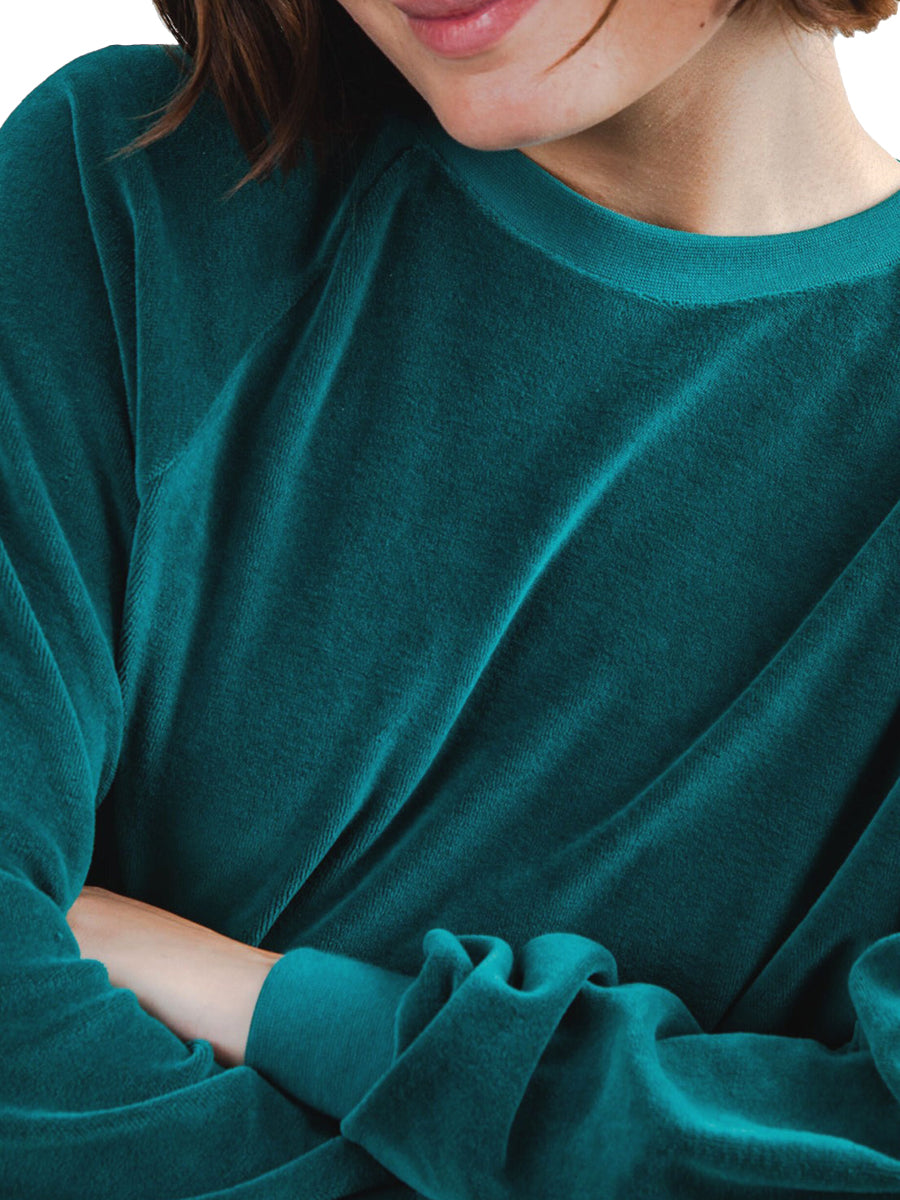 Velvet Raglan Sweatshirt - Green
