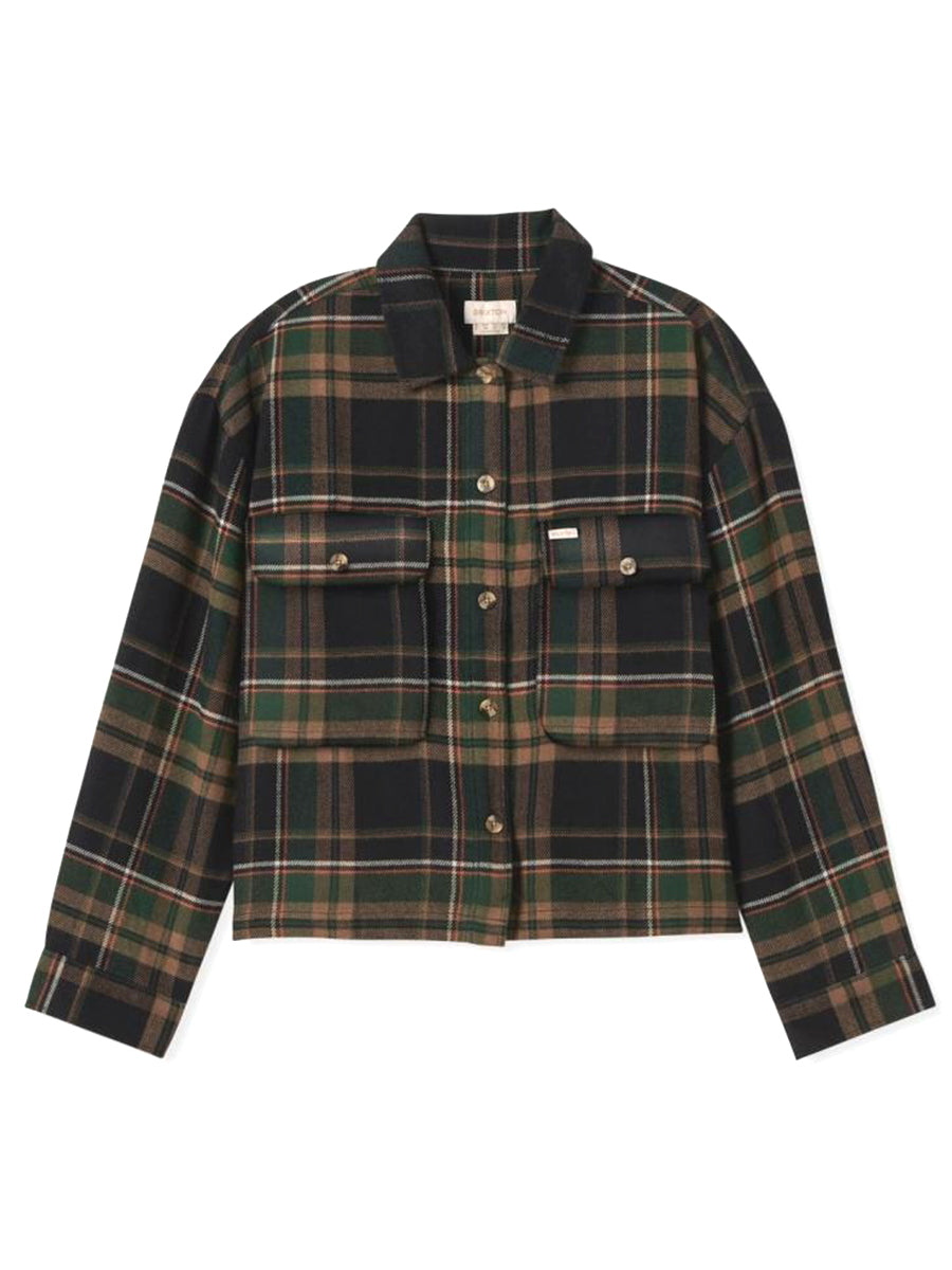 Bowery Women's Long Sleeve Flannel - Pine Needle & Black