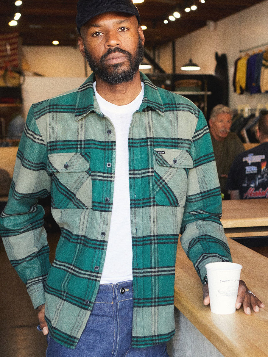 Bowery Heavy Weight Flannel - Pine & Olive