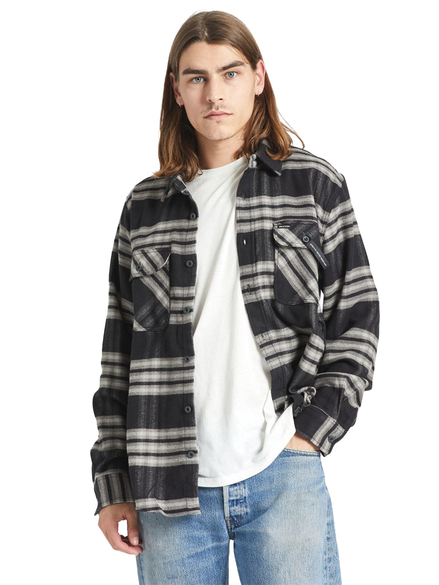 Bowery Stretch Water-Resistant Flannel - Black & Charcoal