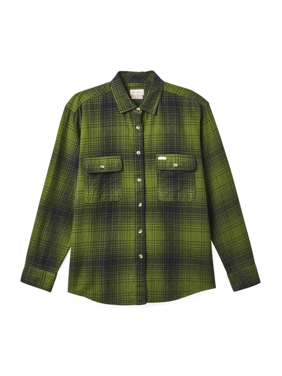 Bowery Women's BF Flannel - Chive & Black