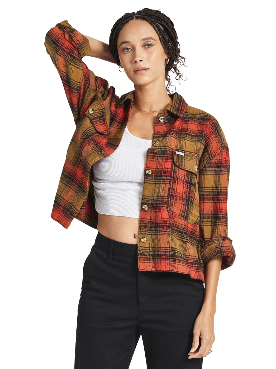 Bowery Women's Flannel - Washed Copper & Barn Red
