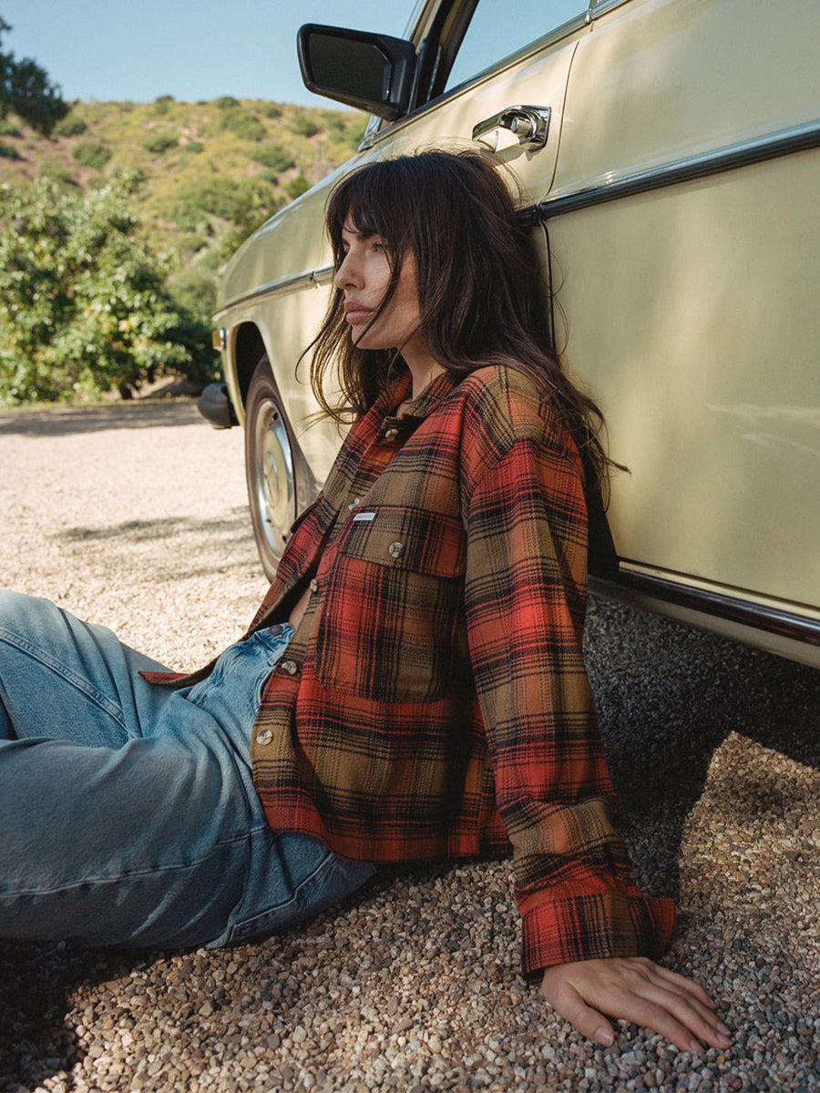 Bowery Women's Flannel - Washed Copper & Barn Red