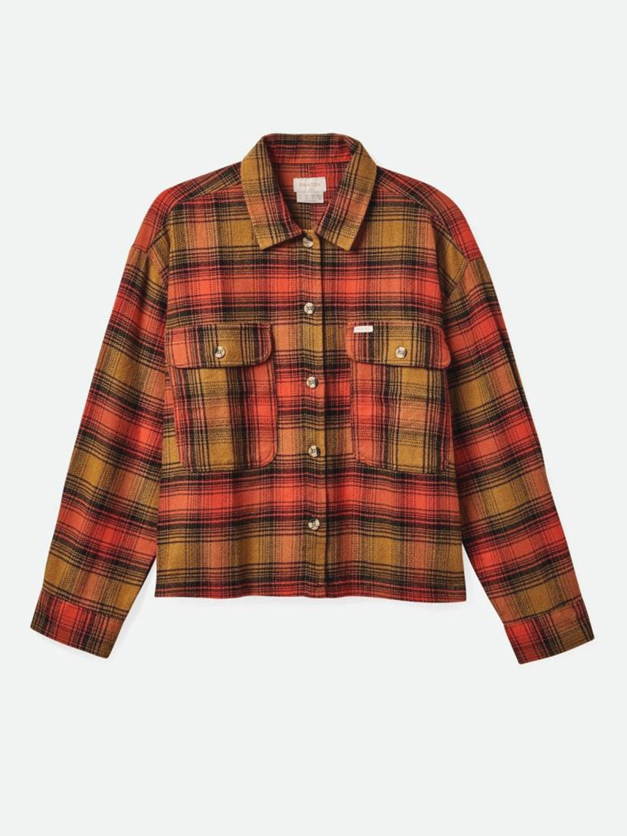 Bowery Women's Flannel - Washed Copper & Barn Red