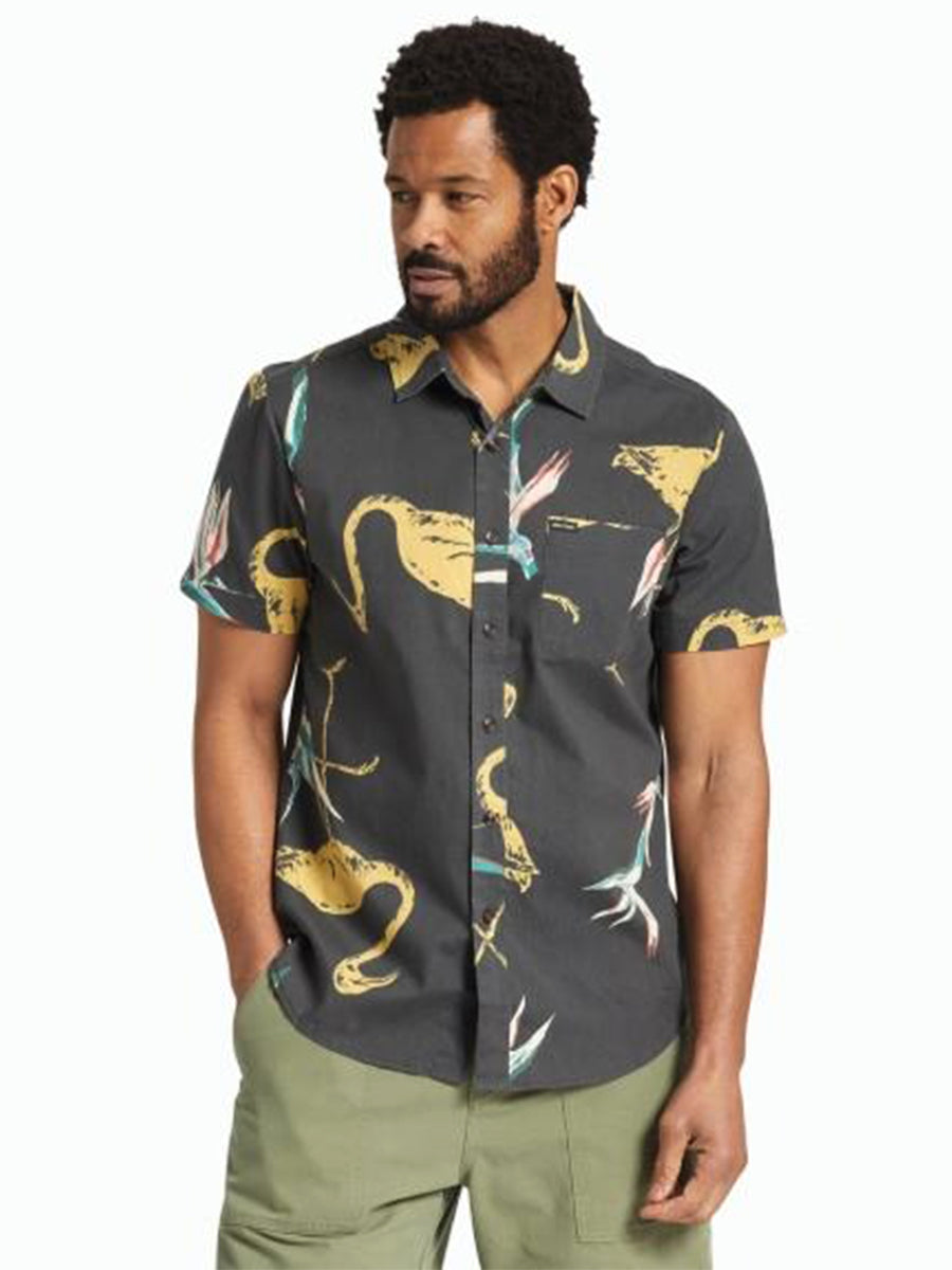Charter Print Short Sleeve - Black & Coral