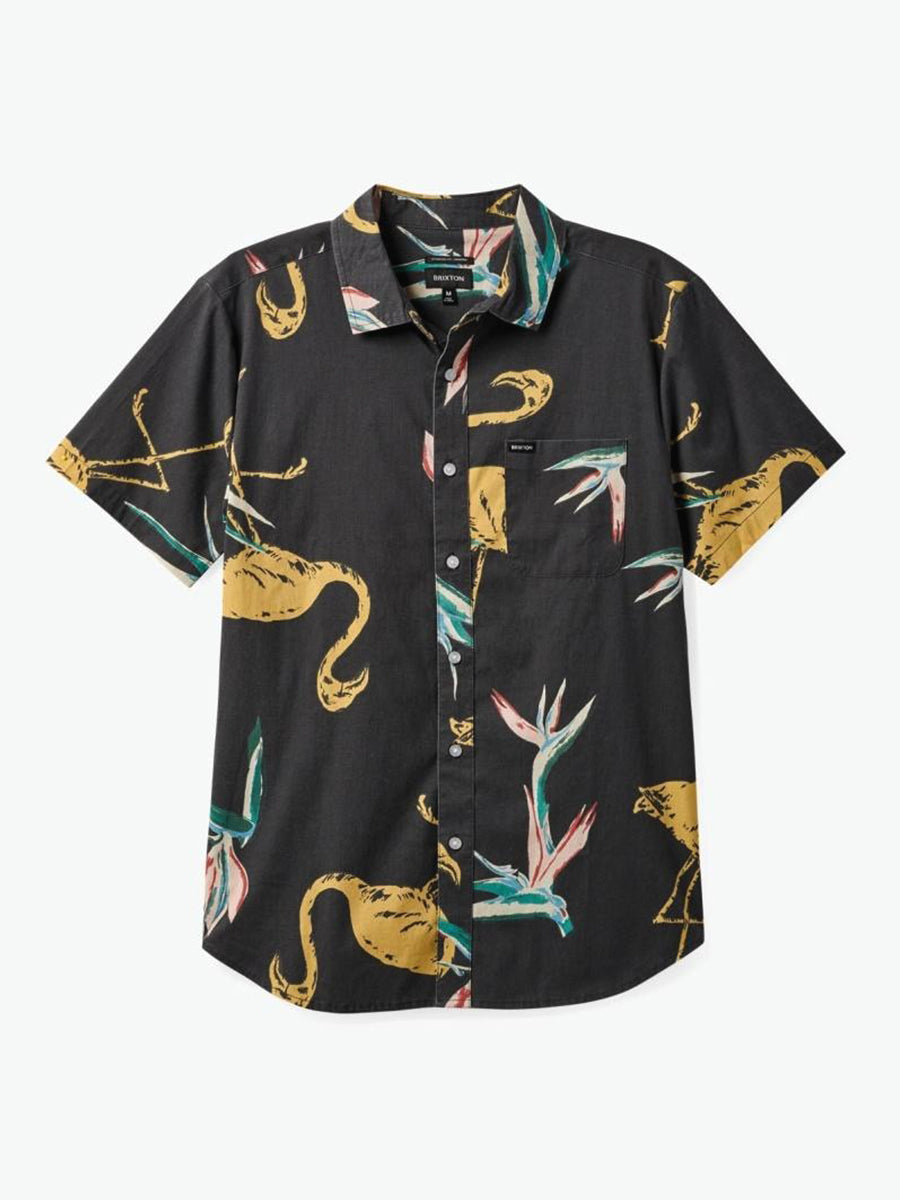 Charter Print Short Sleeve - Black & Coral