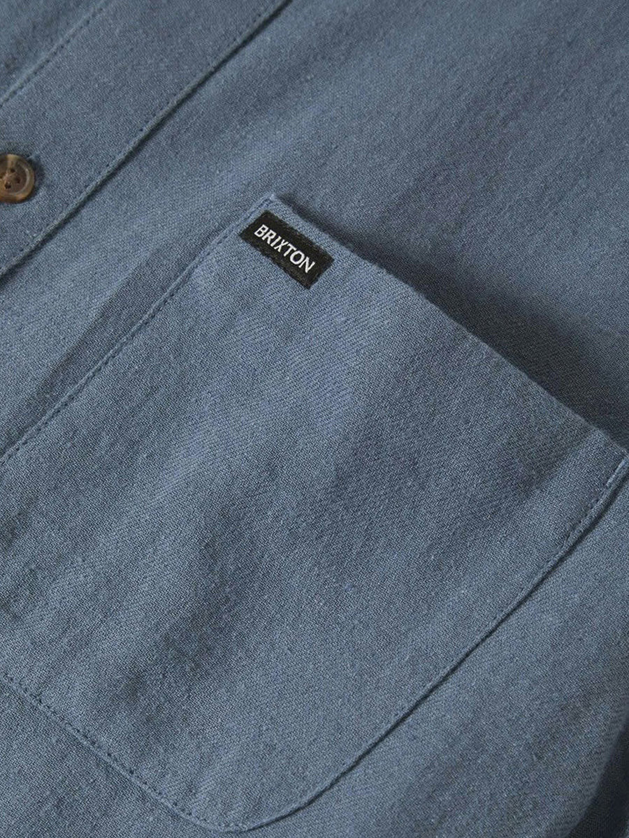 Charter Organic Cotton Short Sleeve Shirt - Azure Blue
