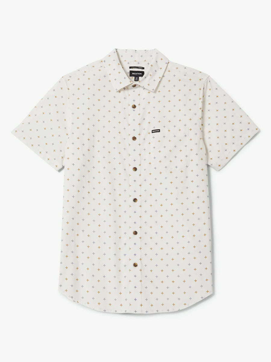 Charter Print Short Sleeve Shirt - Off White Multi Diamond Tile