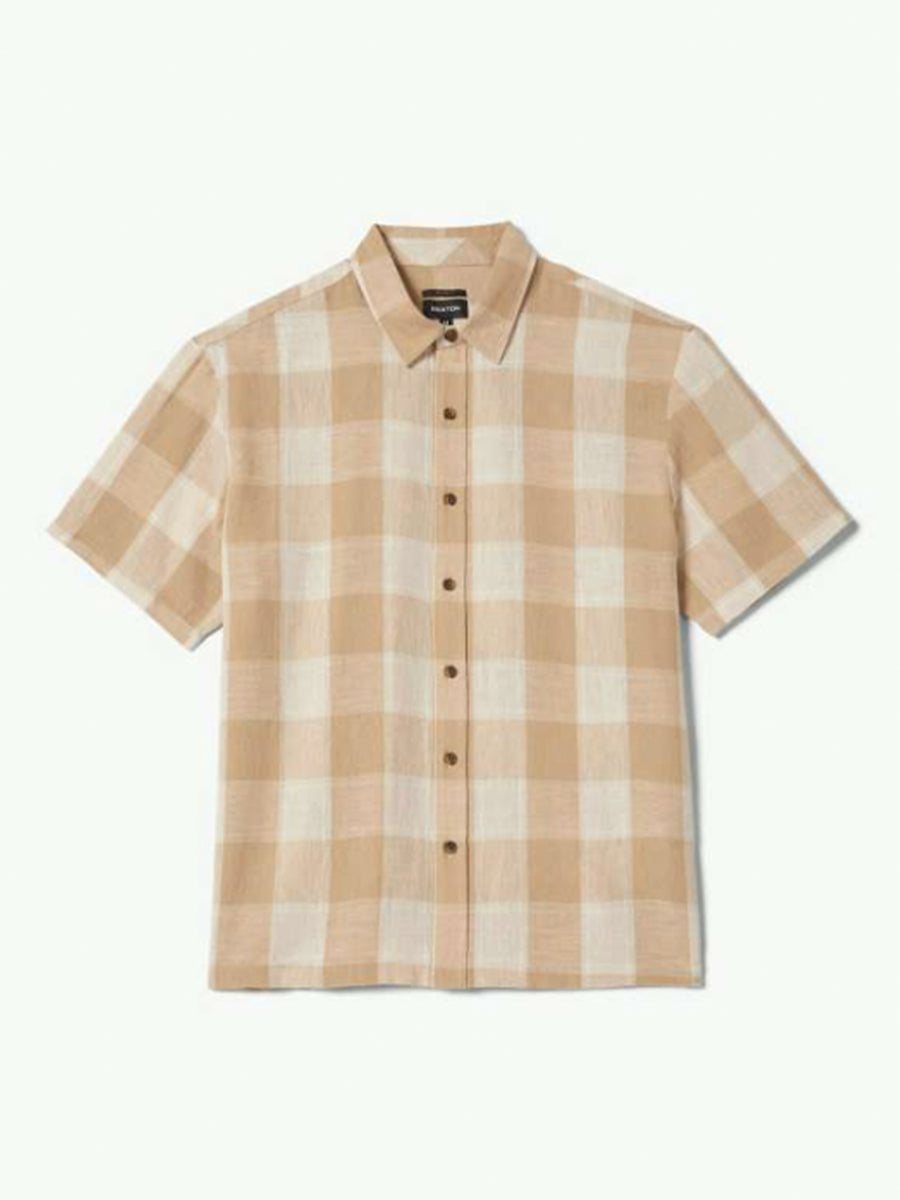 Cru Linen-Blend Short Sleeve Shirt - Off White & Sand