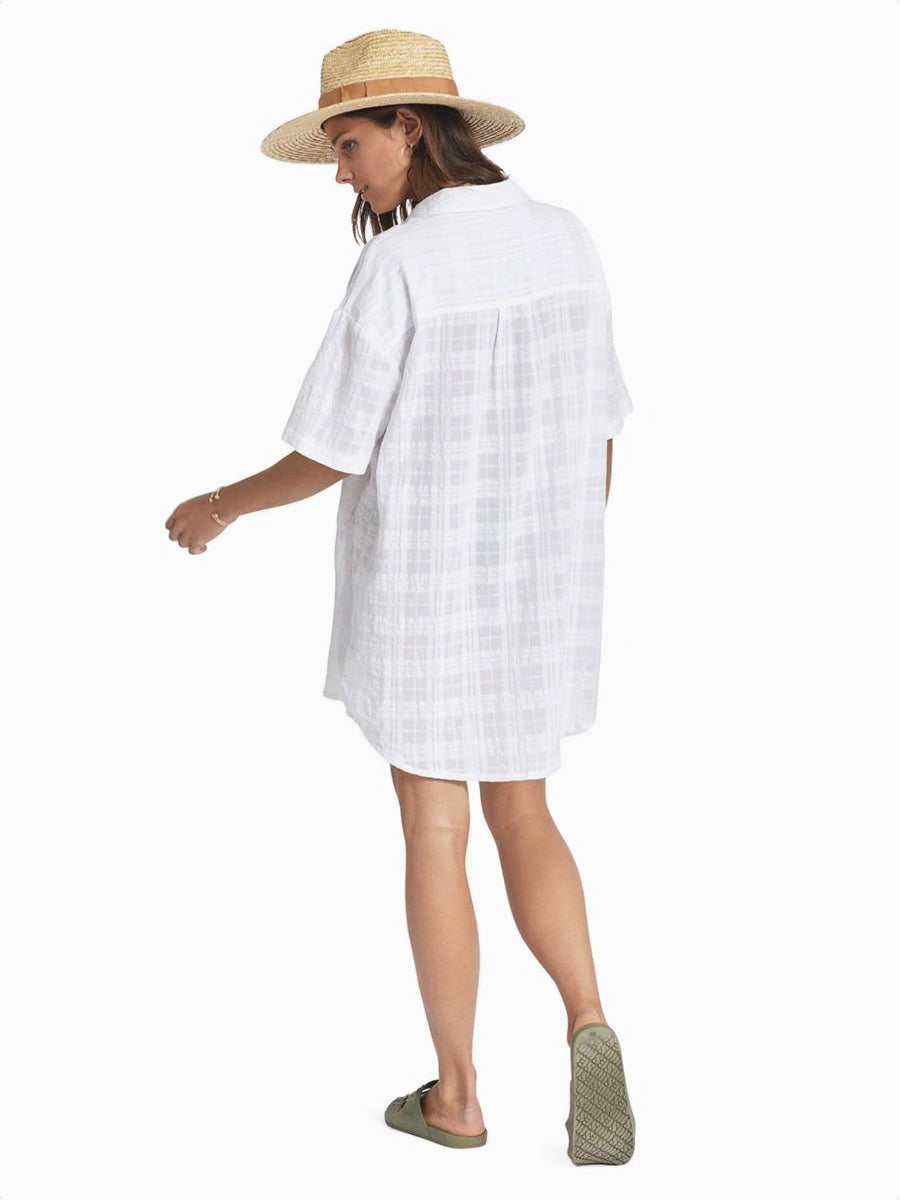 Leon Short Sleeve Shirtdress - White