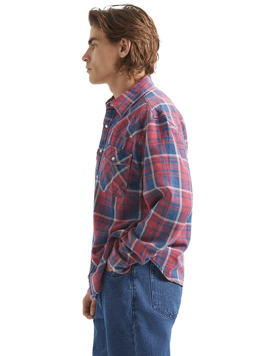 Waylon Lightweight Overshirt - Denim Plaid
