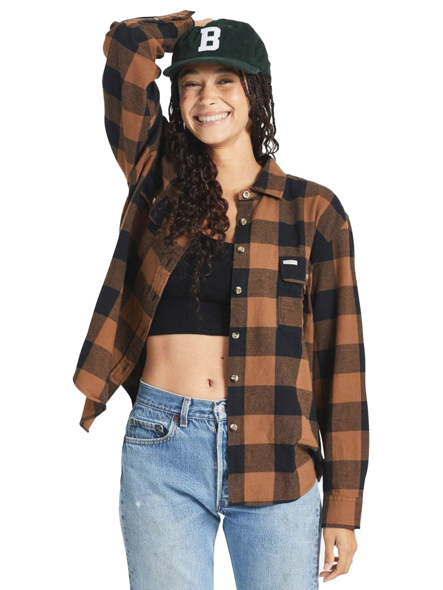 Women's Bowery BF Flannel - Bison & Black