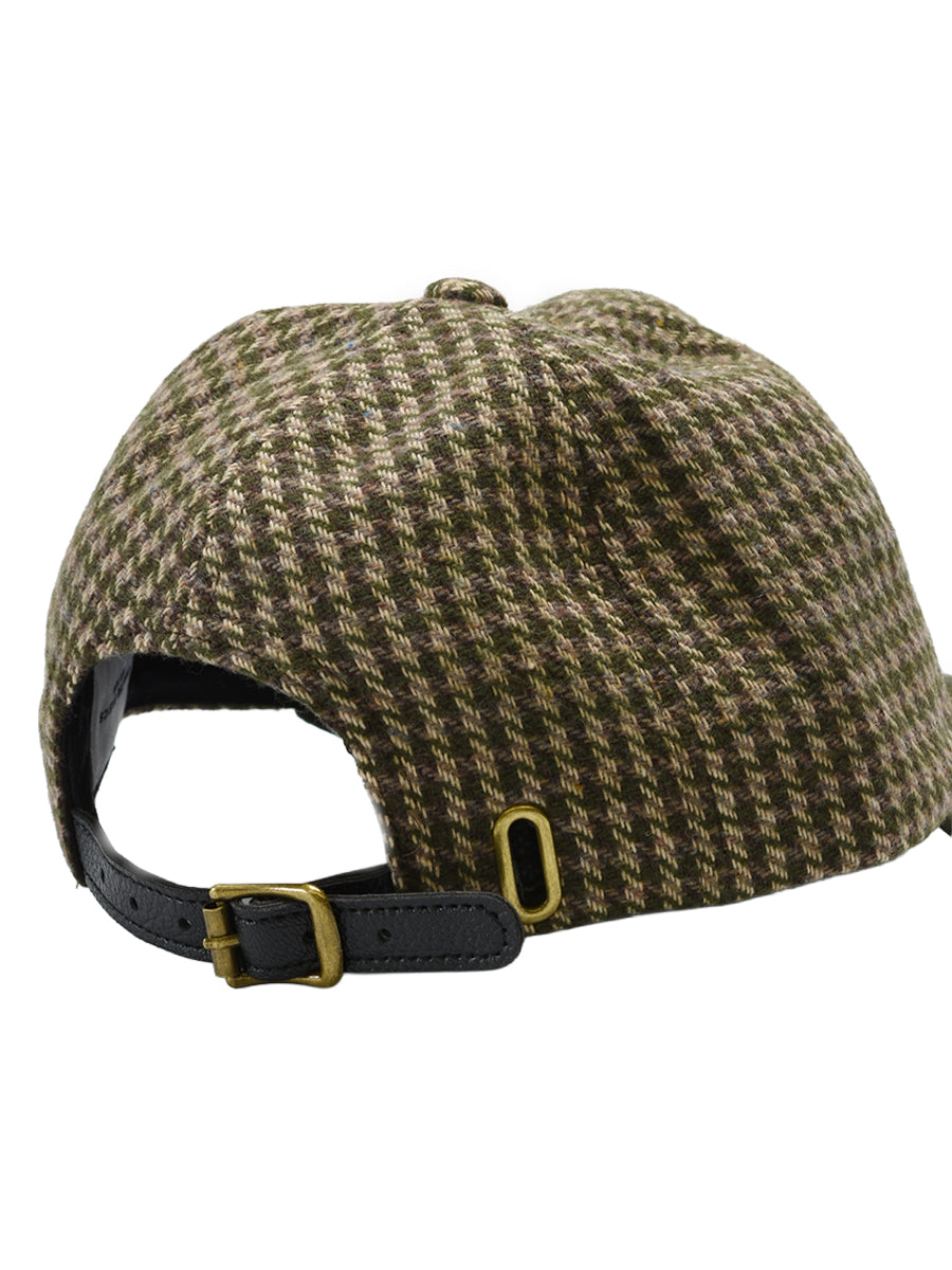 Houndstooth & Suede Baseball Hat