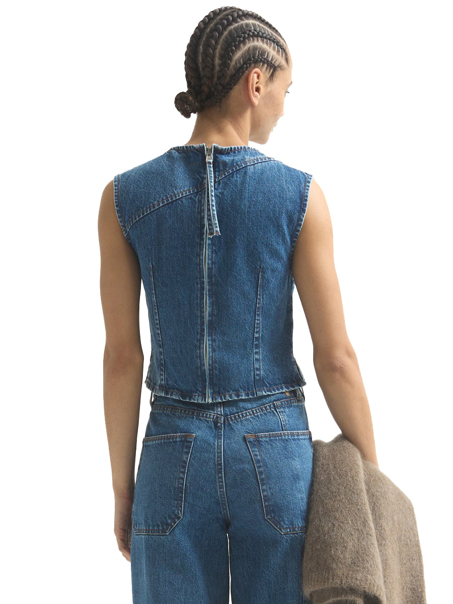 Angle Denim Tank - Cornflower