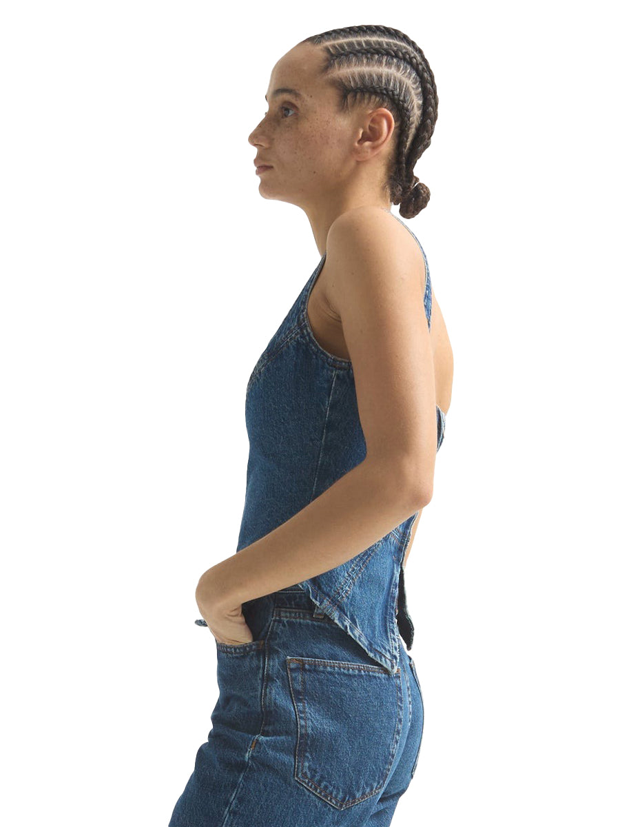 Broken Corset Top - Flat Blue