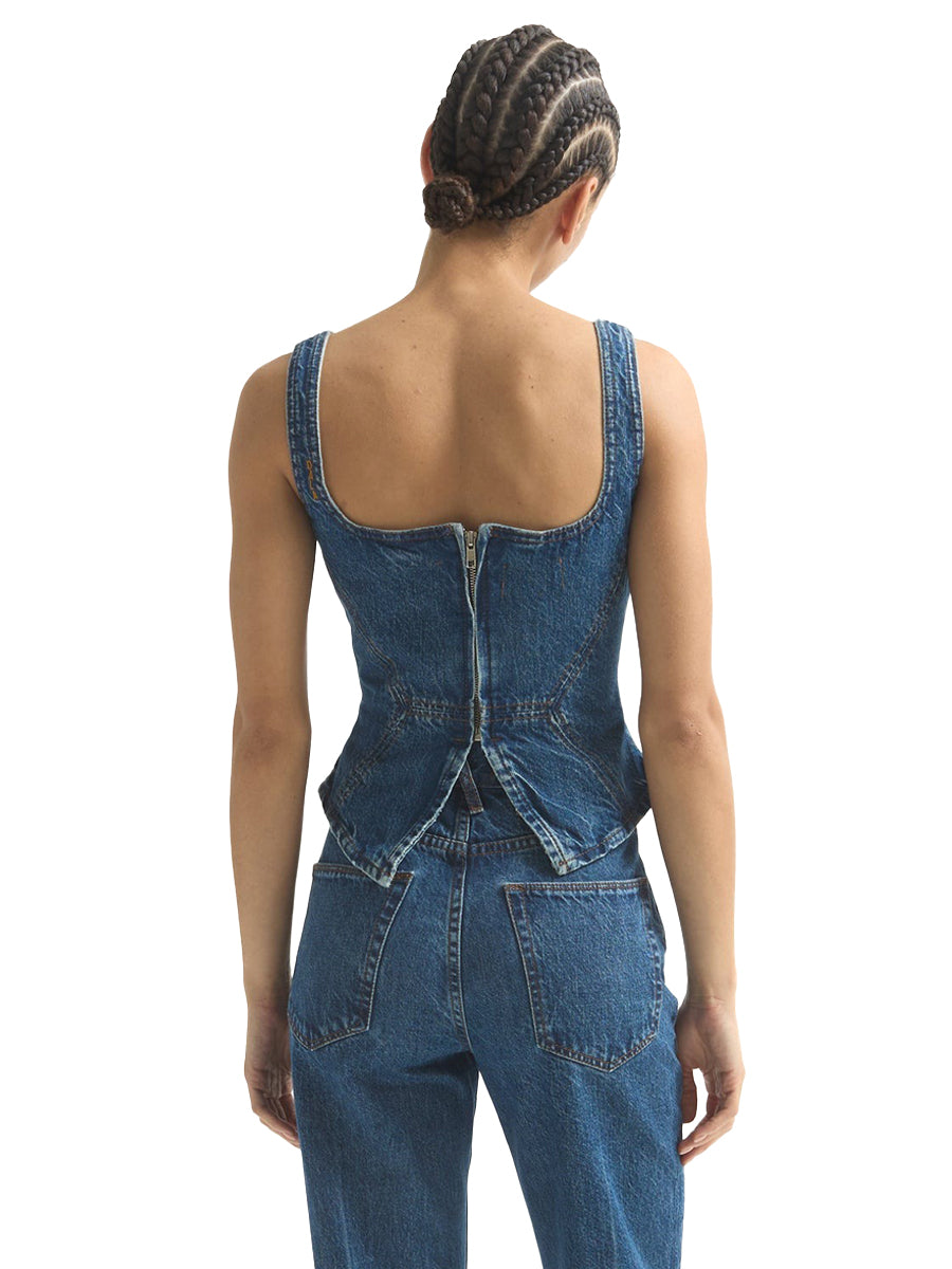 Broken Corset Top - Flat Blue