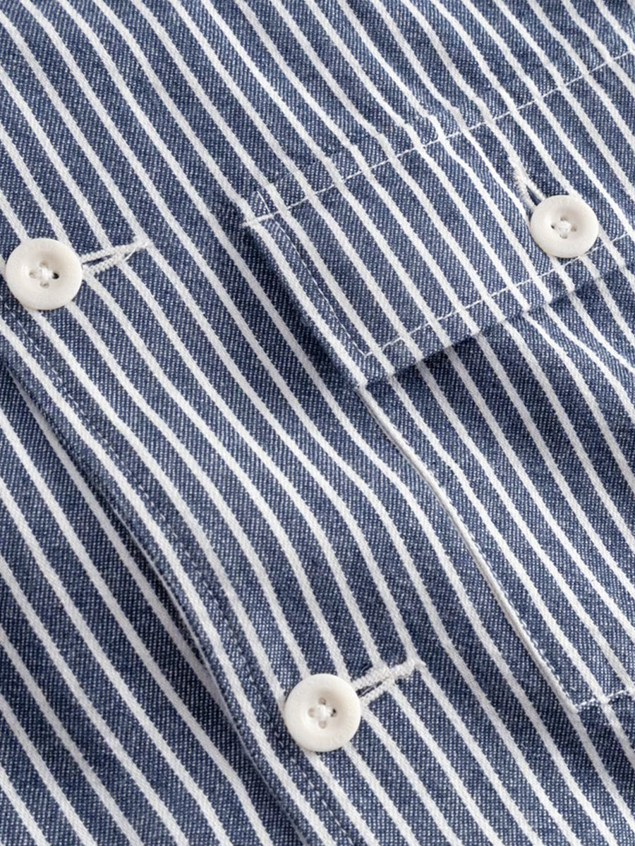 Kangos Work Stripe Jacket - Blue