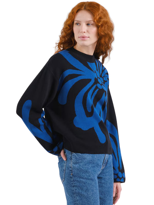Limhamn Sweater - Big Flower Blue