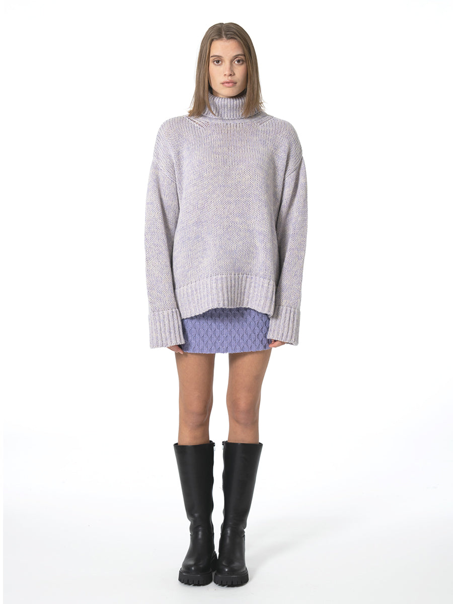 Merino Oversized Turtleneck - Digital Lavender