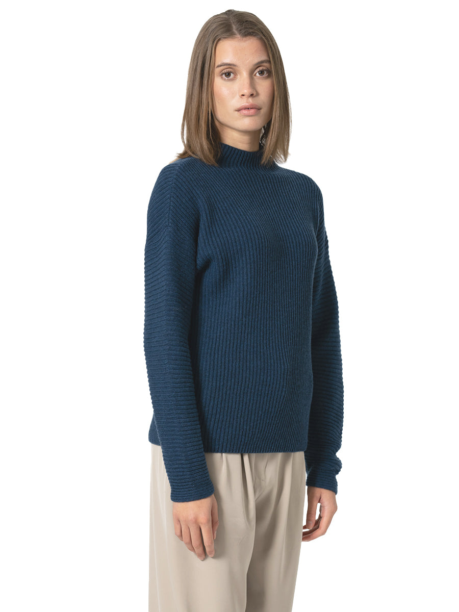 Merino Rib Sweater - Indigo