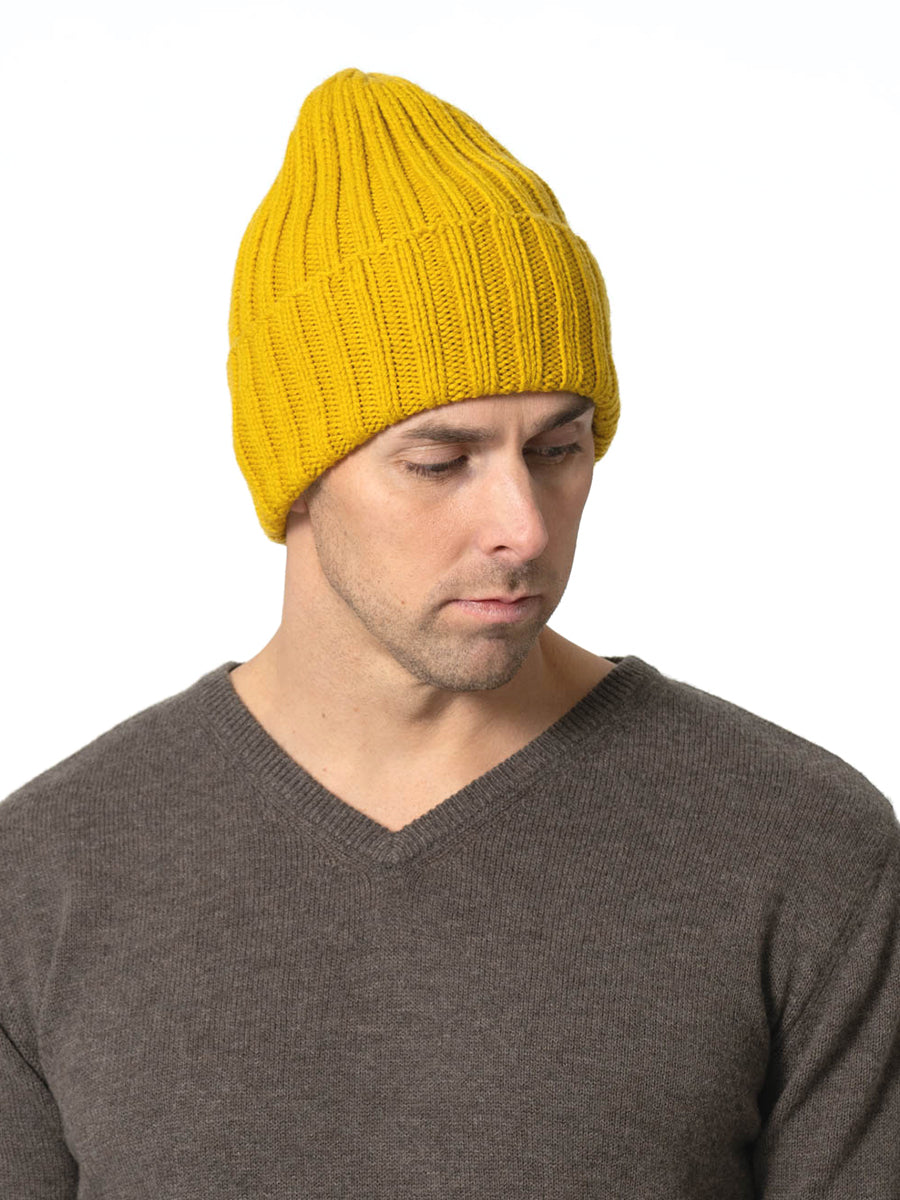Merino Thick Rib Hat - Cyber Yellow