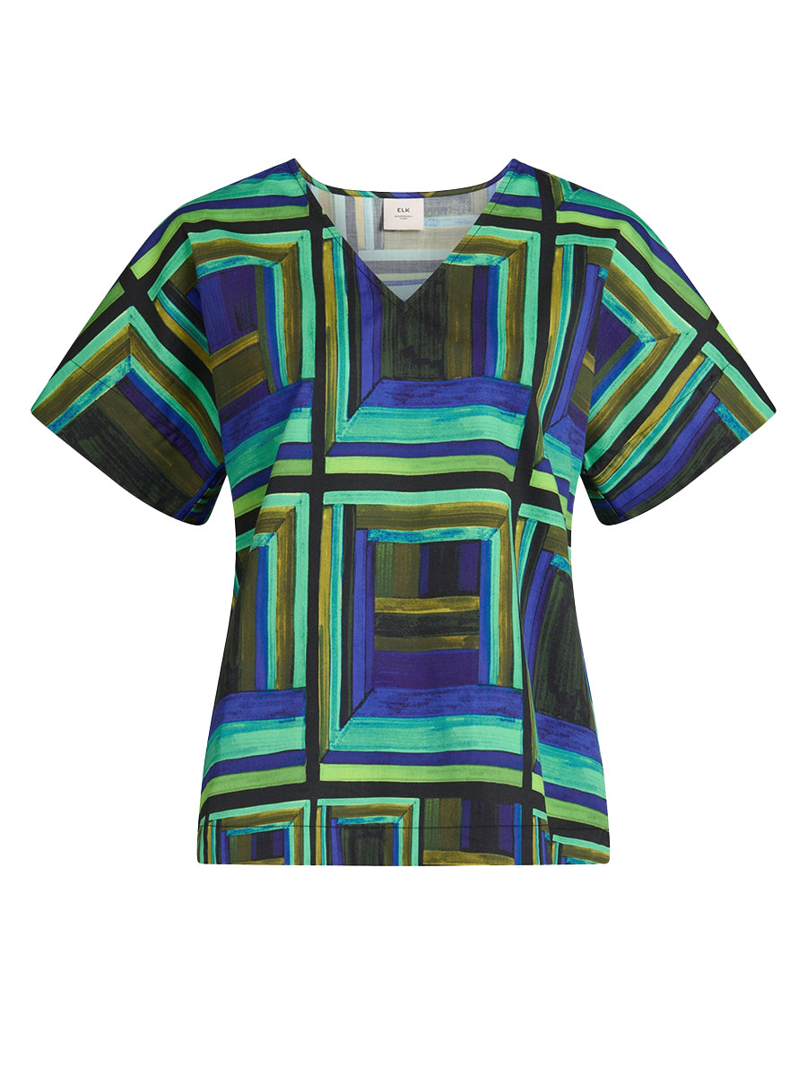 Ideell V-Neck Top - Salone Print