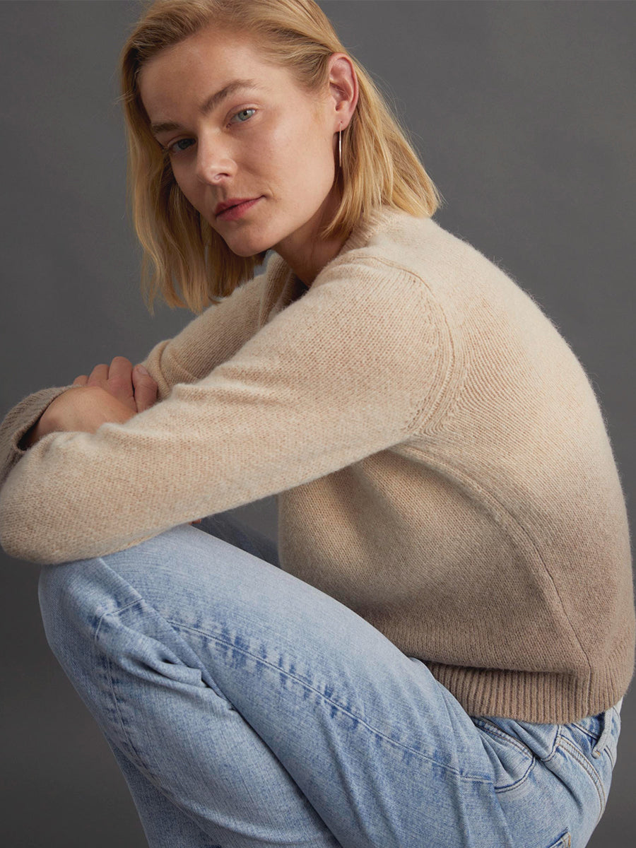 Ombre Sweater - Ecru to Brown