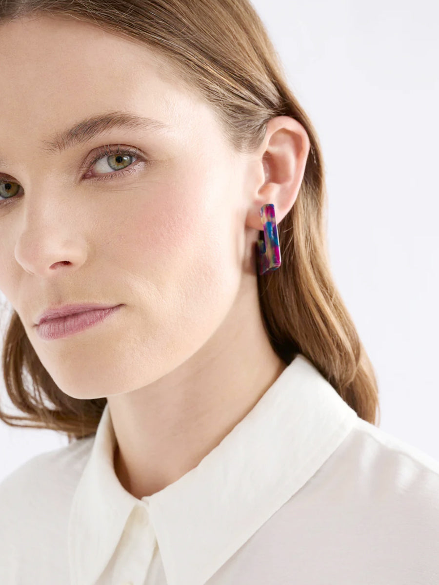 Spari Hoop Earrings - Peacock Multi