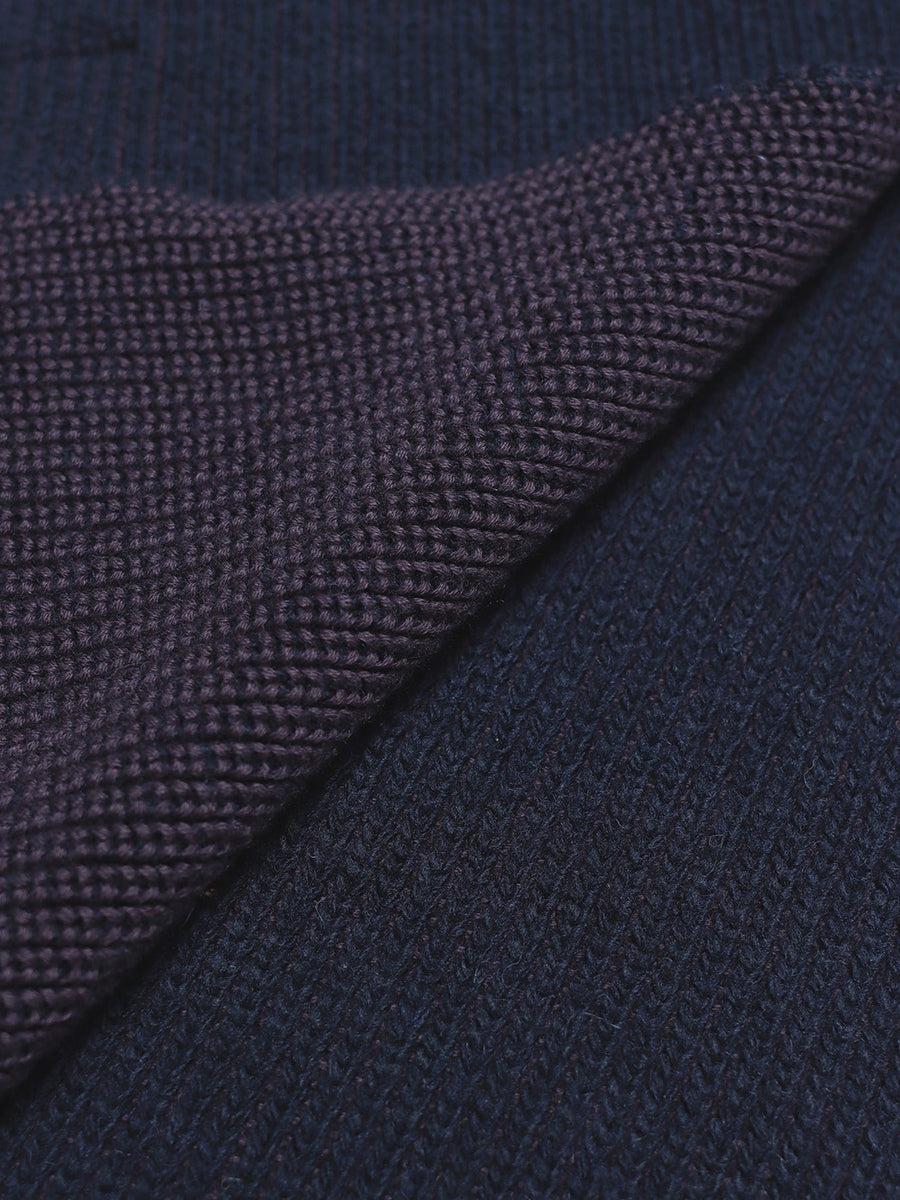 Ribbed Knit Scarf - Purple & Blue