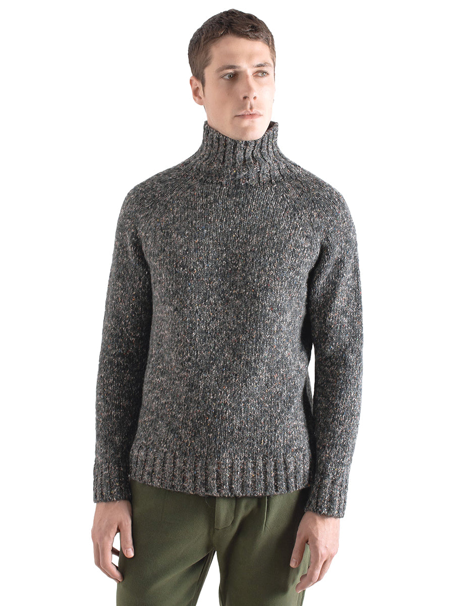 Bayer Roll Neck Sweater - Grey Fleck