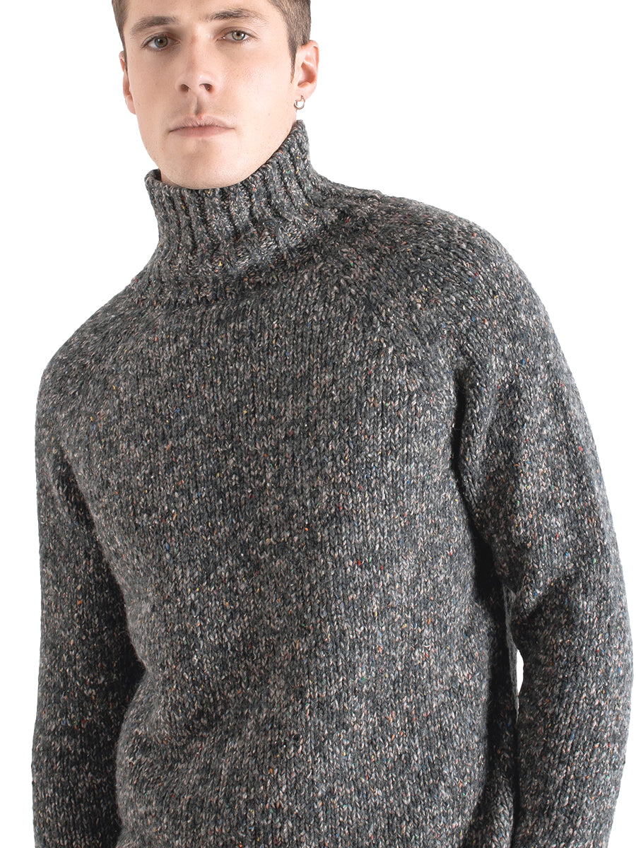 Bayer Roll Neck Sweater - Grey Fleck