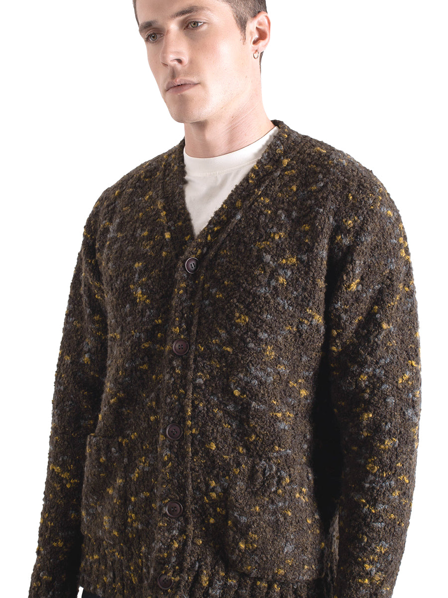 Buckley Boucle Cardigan - Brown