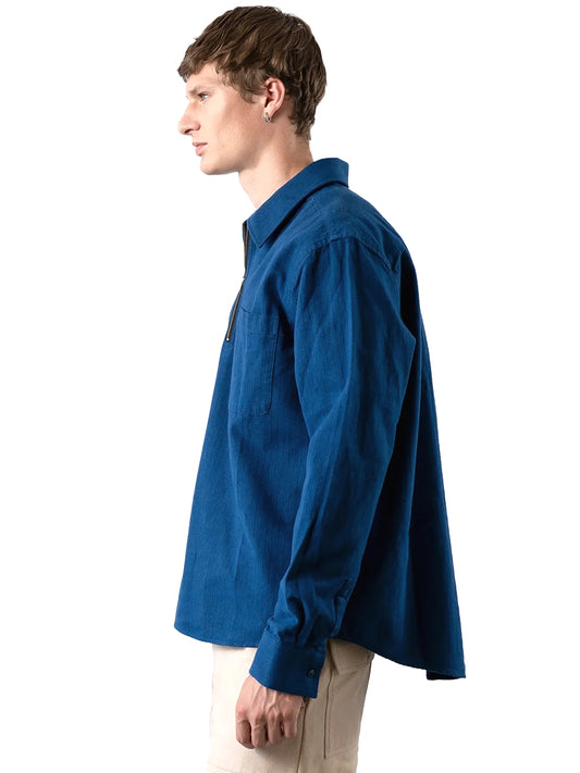 Day Half-Zip Shirt - Blue Mandala Stripe