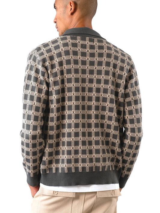 Dhaka Check Knit Shirt - Grey