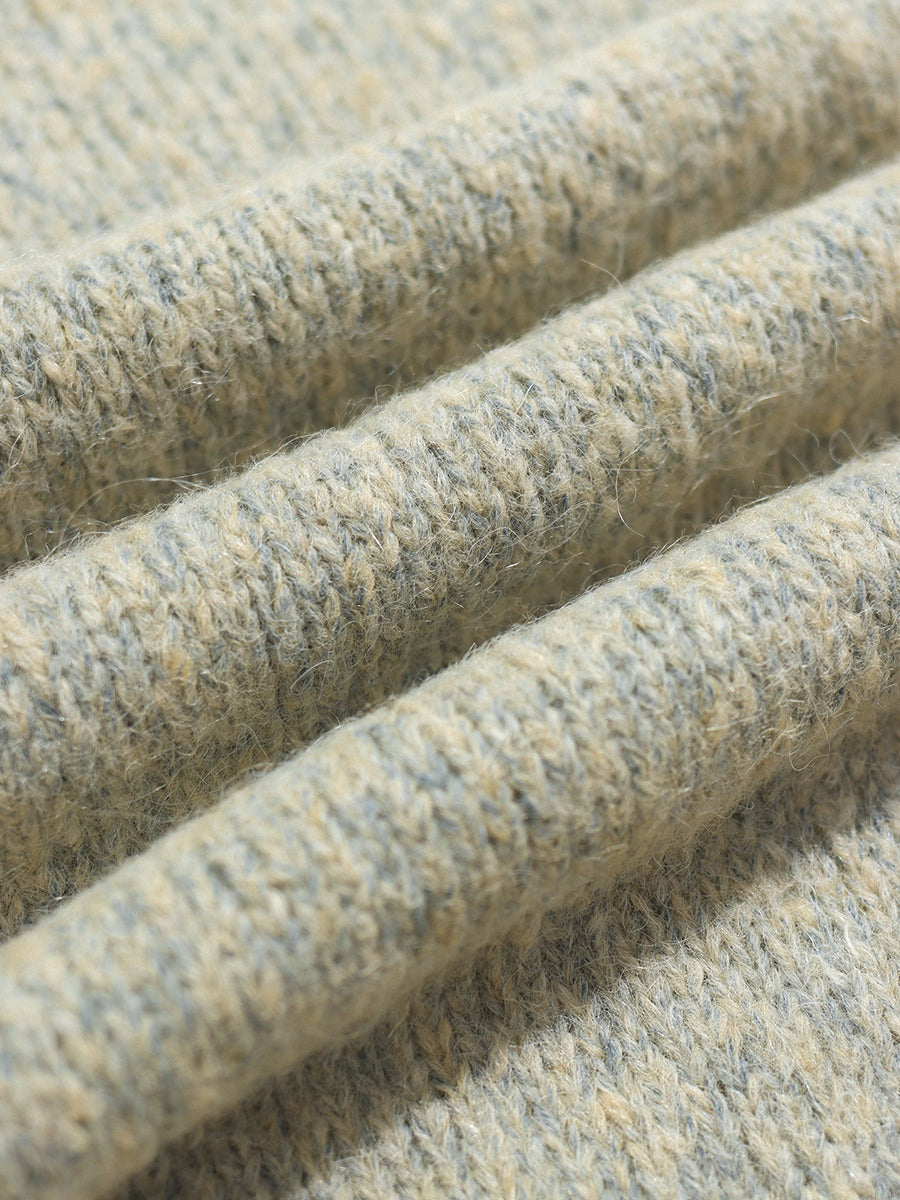 Kier Long Sleeve Knit Polo - Stone Fleck