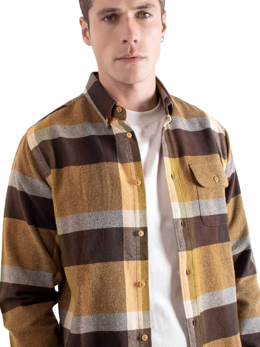 Larry Long Sleeve Shirt - Yellow Multi Check
