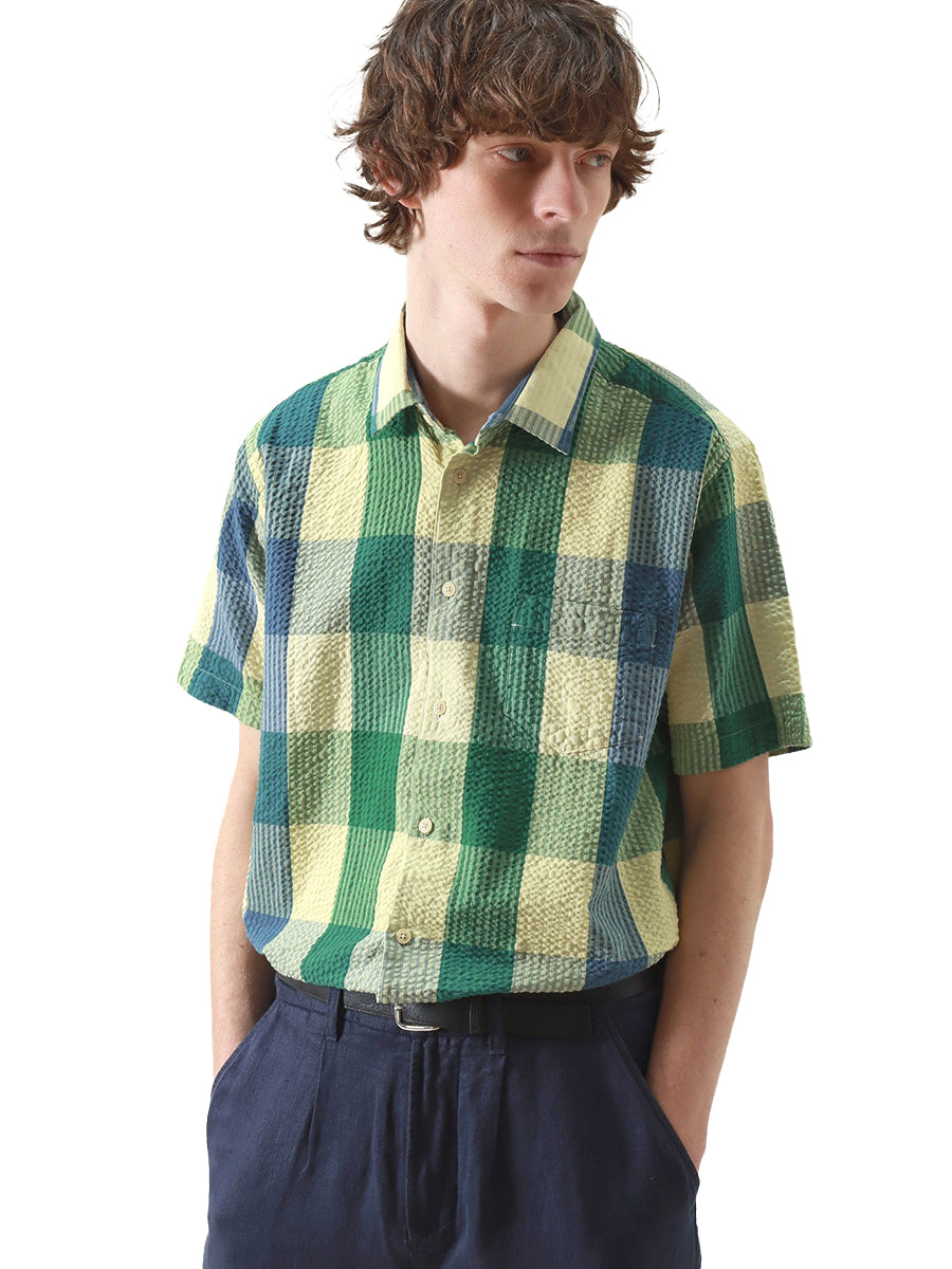 Classic Short Sleeve Shirt - Tropical Green Madras
