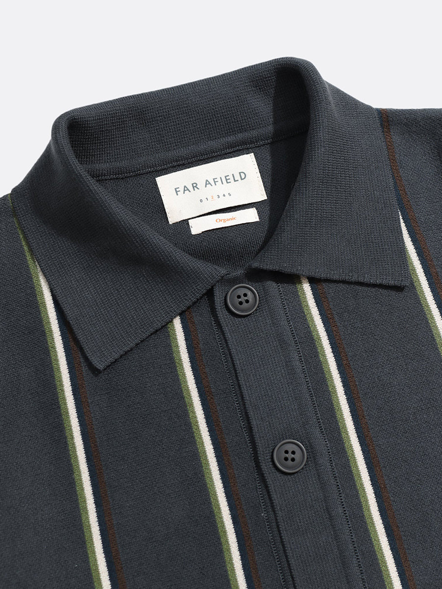 Zigged Cardigan - Grey Kuki Stripe