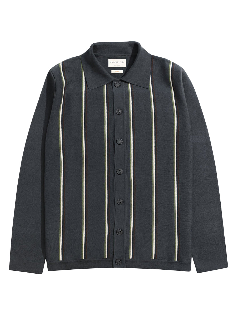 Zigged Cardigan - Grey Kuki Stripe
