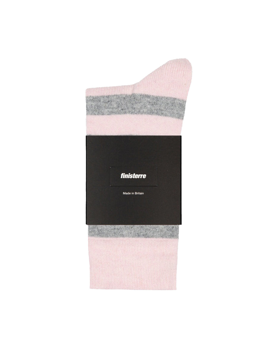 Classic Blue Toe Striped Socks - Clay & Grey Marl