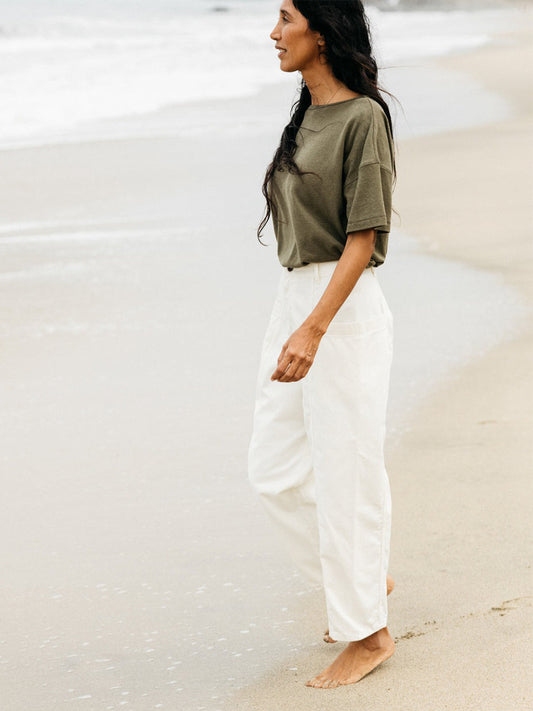 Croft Barrel Trousers - Ecru